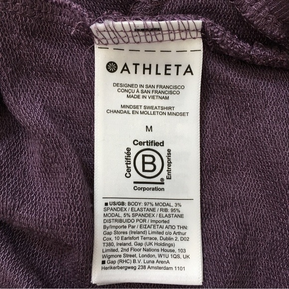 Athleta Mindset  Pullover Long Sleeve Modal Blend Maroon Athleisure Sweatshirt - Picture 10 of 16